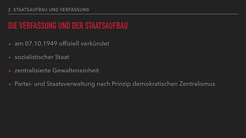 Allgemeines
- Hauptstadt: Ost-Berlin
- Gründung: 10.07.1949
- Ideologie: östliches Weltbild,
Sozialismus
Wahlen: nicht geheim/gerecht
- Mein