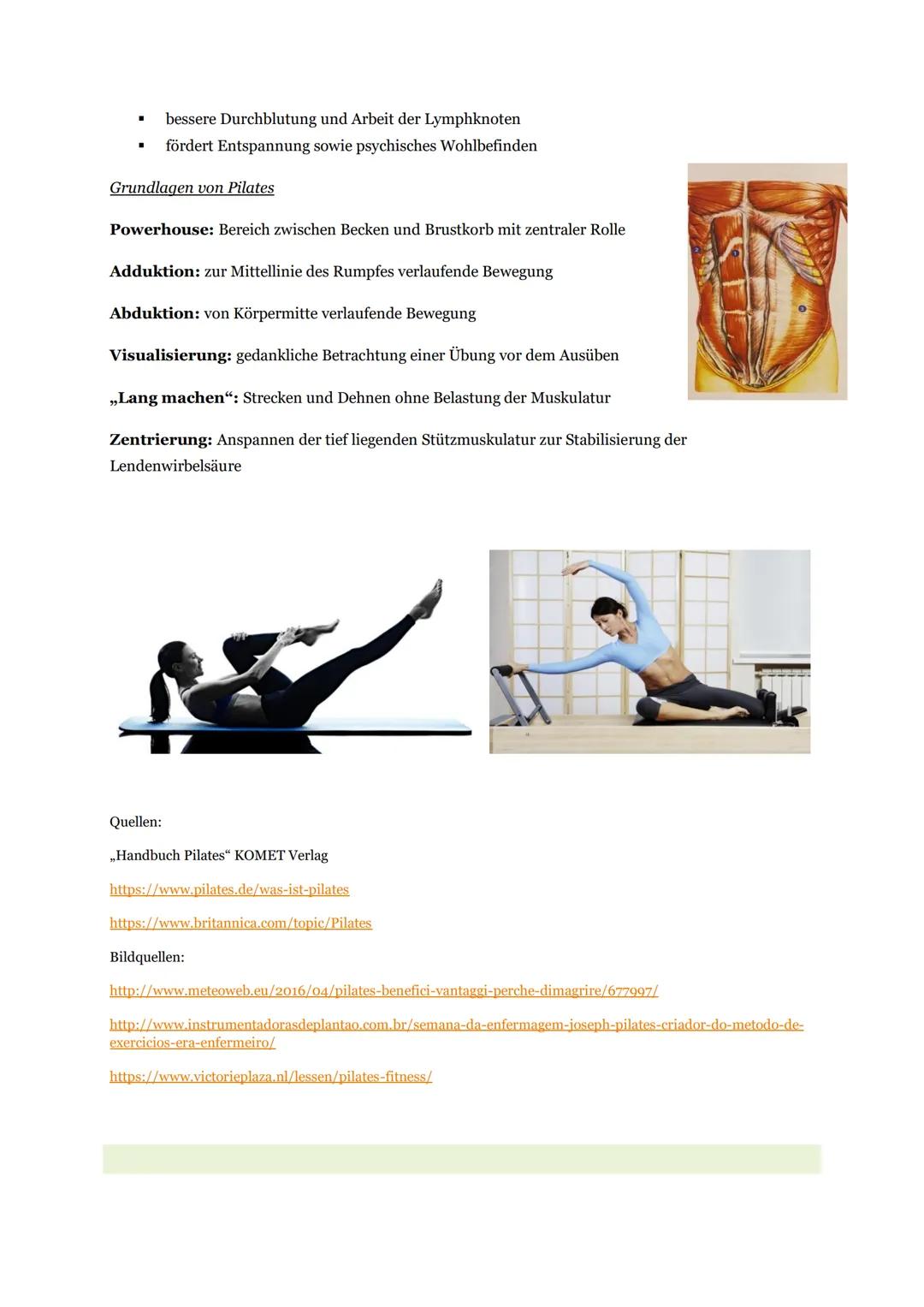 PILATES

11.03.2022
Sport

Was ist Pilates?

*   „Trainingsprogramm für Körper und Geist"
*   Zusammenstellung von Übungen aus verschiedenen