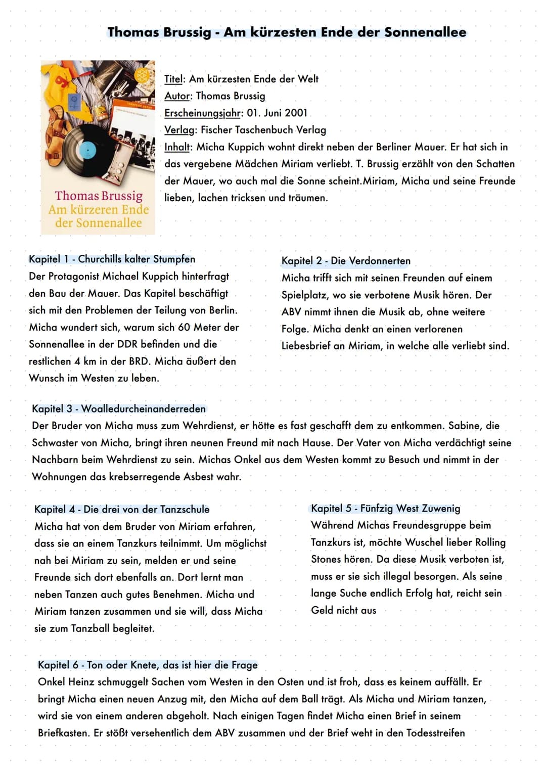 Thomas Brussig - Am kürzesten Ende der Sonnenallee
Thomas Brussig
Am kürzeren Ende
der Sonnenallee
Titel: Am kürzesten Ende der Welt
Autor: 