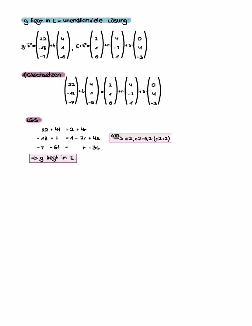 Beispiel 1:
GAU SVERFAHREN
2x1-3xz-5xs =4
2x₂ + x3 = 0
3x3 = 6
2x -3x₂-5-2=-1
2x2 + 2 = O
x3 = 2
21-3-(-1)-10 = -A
x2
x3 -2
x₁ = 1
x2 = -1
*