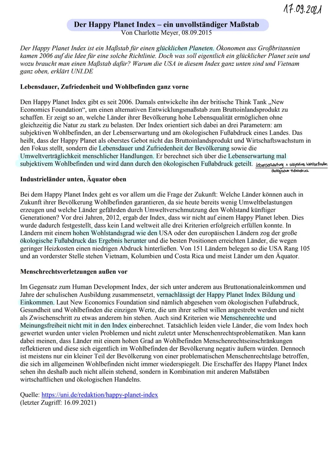BIP (Bruttoinlandsprodukt)
Entwicklungsindikatoren
Vorteile
• Vergleichbarer Wert mit anderen Ländern
·leichte Rückschlüsse auf Wirtschaftsk