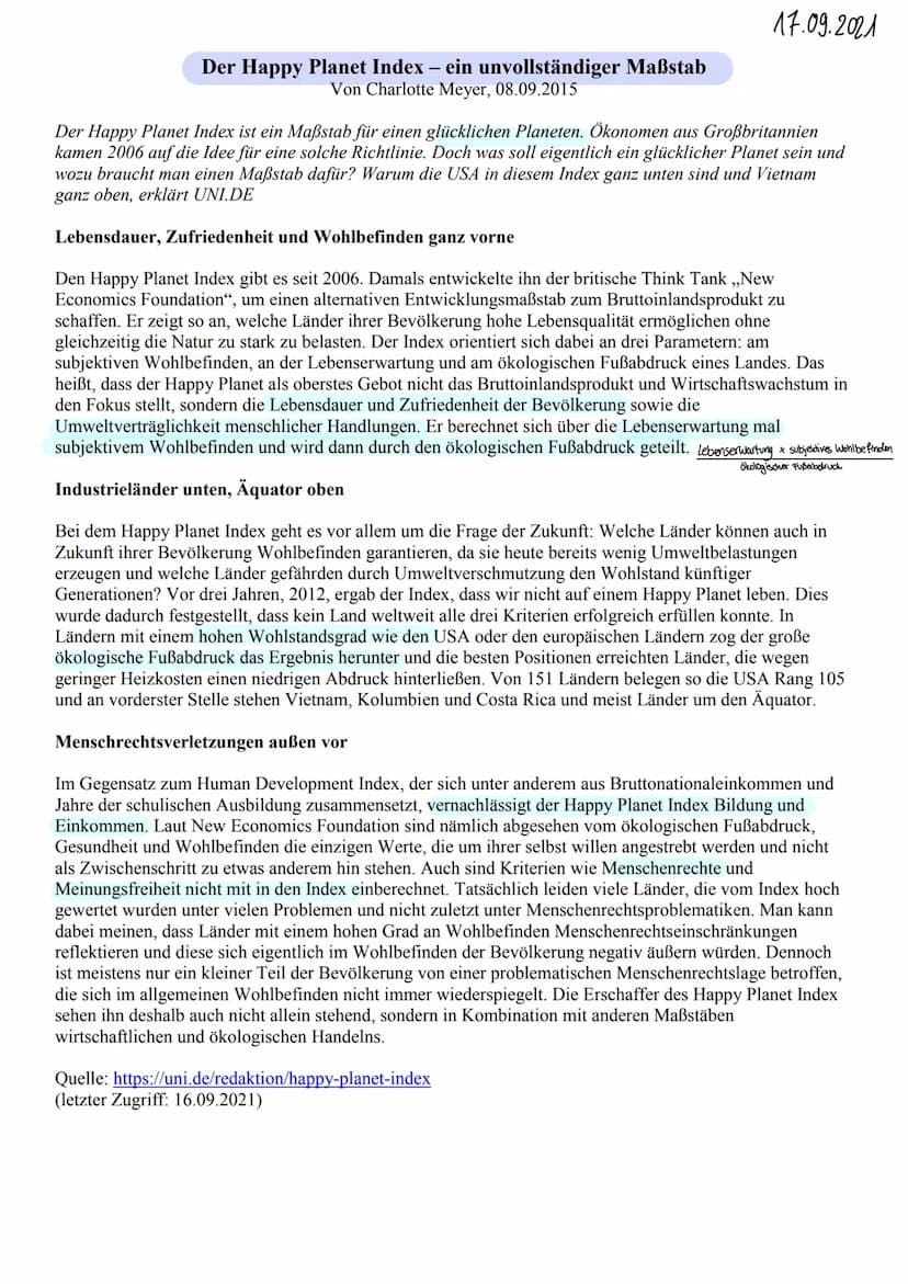 BIP (Bruttoinlandsprodukt)
Entwicklungsindikatoren
Vorteile
• Vergleichbarer Wert mit anderen Ländern
·leichte Rückschlüsse auf Wirtschaftsk