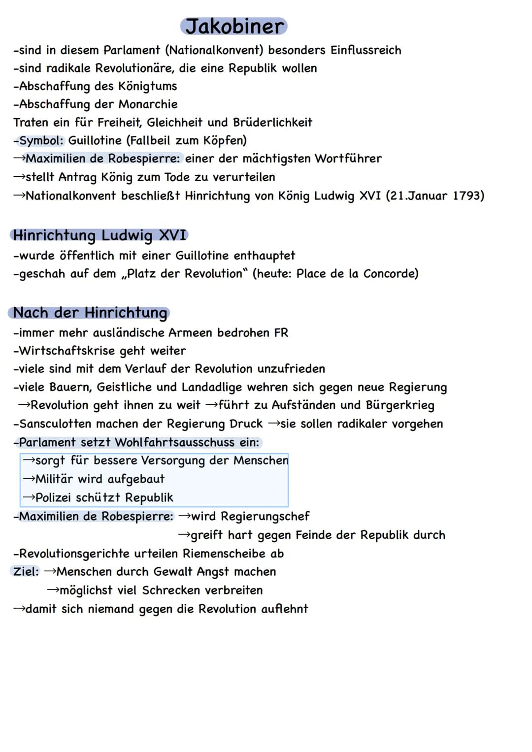 Jakobiner
-sind in diesem Parlament (Nationalkonvent) besonders Einflussreich
-sind radikale Revolutionäre, die eine Republik wollen
-Abscha