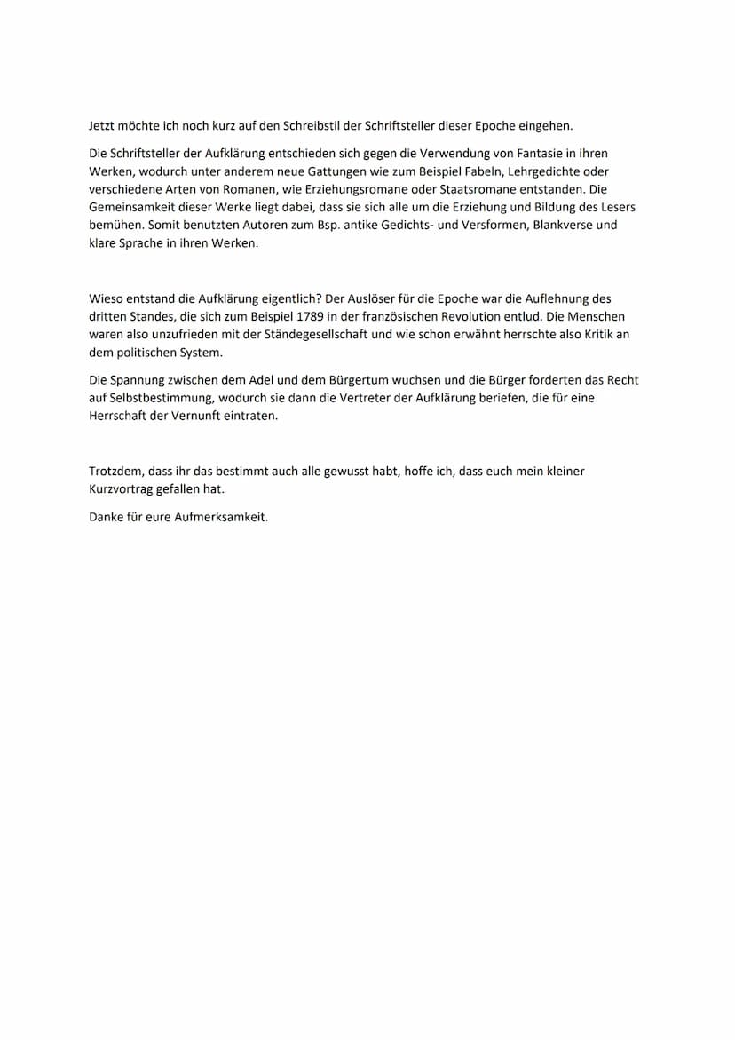 Die Aufklärung
Was ist die Aufklärung überhaupt? Ihr wisst es bestimmt alle schon, jedoch möchte ich es trotzdem
nochmal erläutern.
Nach Imm