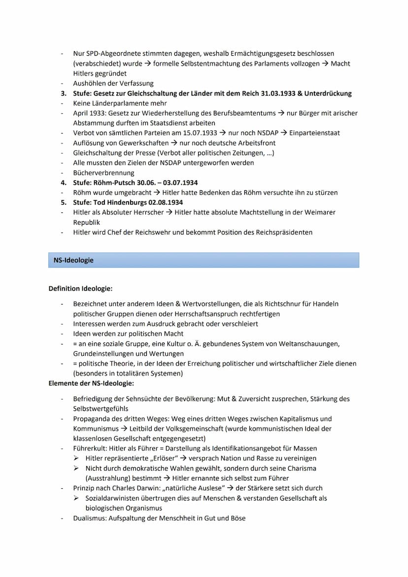 Hitlers Machtergreifung
Hitler:
Die Zeit des Nationalsozialismus
-
20. April 1889 in Österreich geboren
30. April 1945 im Führerbunker in Be