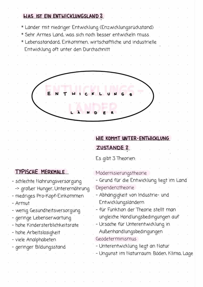 WAS IST EIN ENTWICKLUNGSLAND ?
* Länder mit niedriger Entwicklung (Enzwicklungsrückstand)
* Sehr Armes Land, was sich noch besser entwickeln