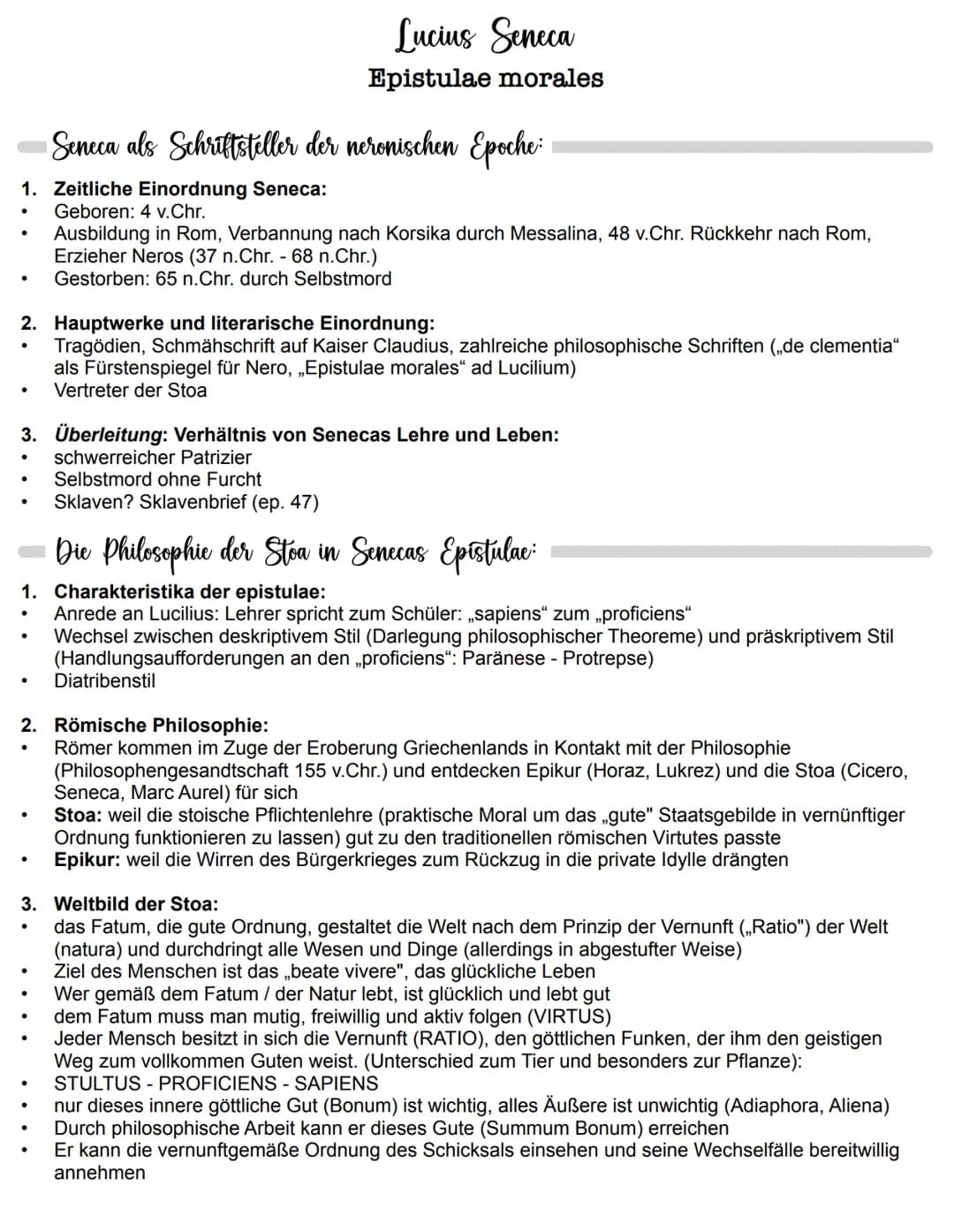 Allgemeines:
1. Konjugationen
2. Deklinationen
3. Grammatik (Aci, PPP, PPA, Gerundivum, Gerundium, Ablativus absolutus)
4. Vokabeln
5. Stilm