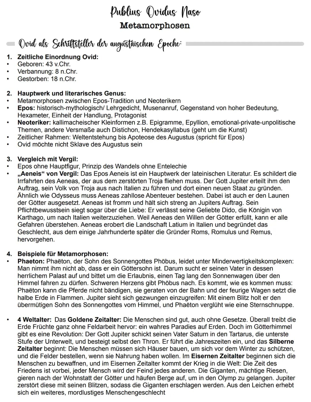 Allgemeines:
1. Konjugationen
2. Deklinationen
3. Grammatik (Aci, PPP, PPA, Gerundivum, Gerundium, Ablativus absolutus)
4. Vokabeln
5. Stilm