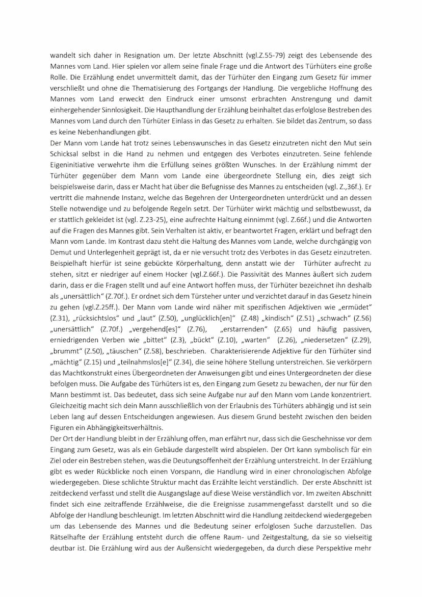 PARABELINTERPRETATION: VOR DEM GESETZ VON FRANZ KAFKA
Das Gesetz ist ein abstrakte Begriff der oftmals mit Regeln und Begrenzungen und gleic