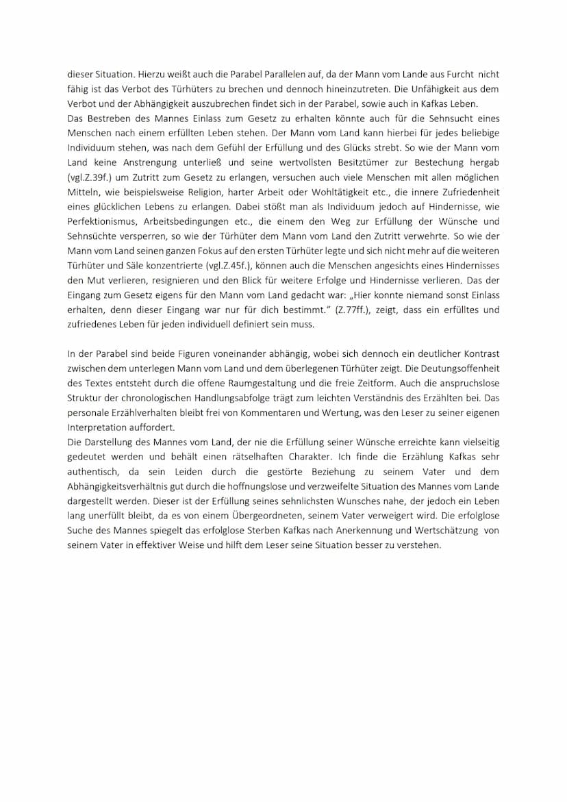 PARABELINTERPRETATION: VOR DEM GESETZ VON FRANZ KAFKA
Das Gesetz ist ein abstrakte Begriff der oftmals mit Regeln und Begrenzungen und gleic