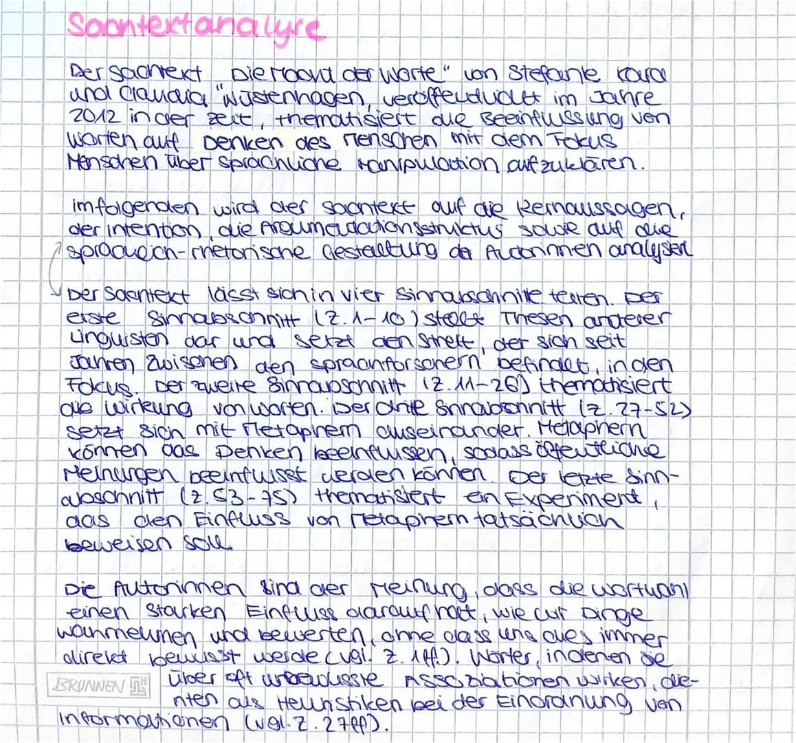 
<p>Der Text "Die Macht der Worte" von Stefanie Coura und Claudia Wüstenhagen, veröffentlicht im Jahre 2012 in der Zeit, thematisiert die Be
