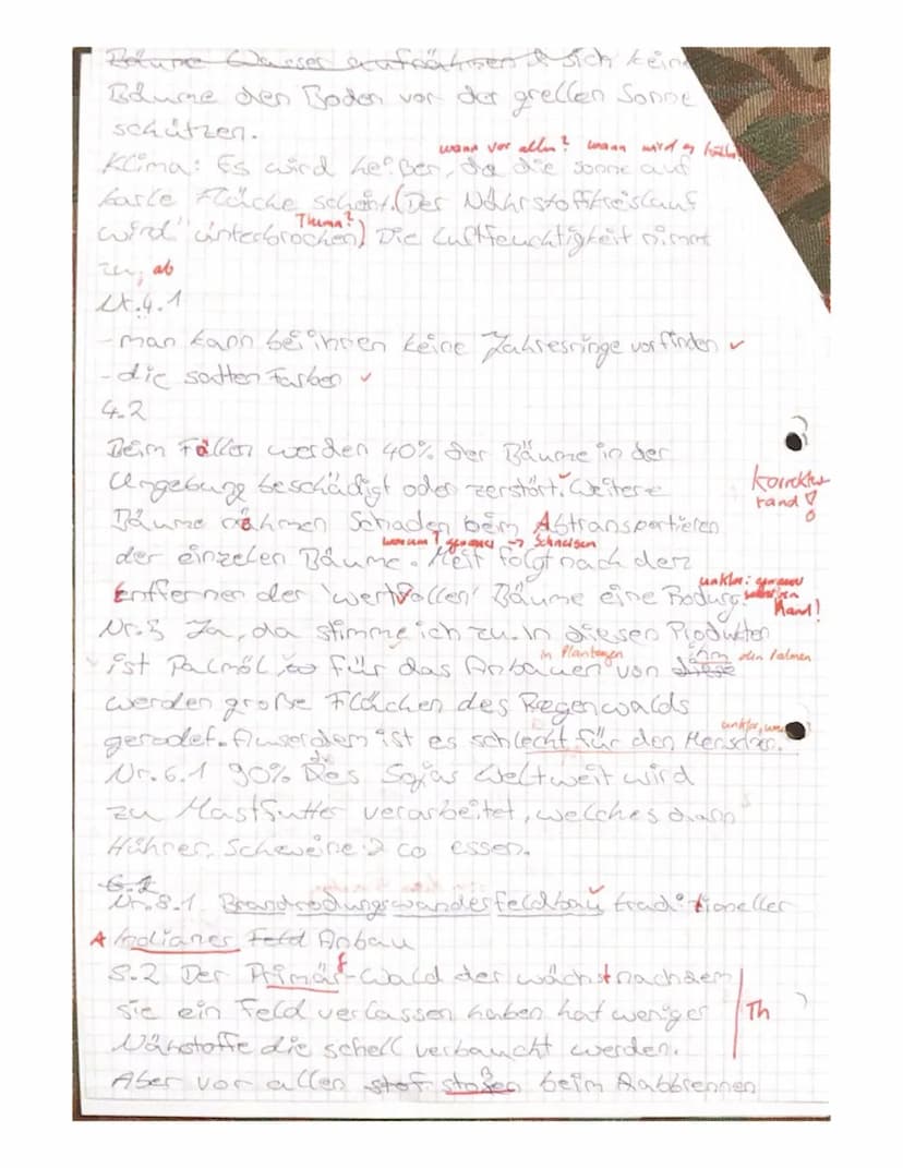 Name: Chantale
viel Erfolg
Geographie Klasse 8 Klassenarbeit 1
Punkte: 21,5
Tropischer Regenwald
Aufgabe
Trage in die Karte den tropischen R