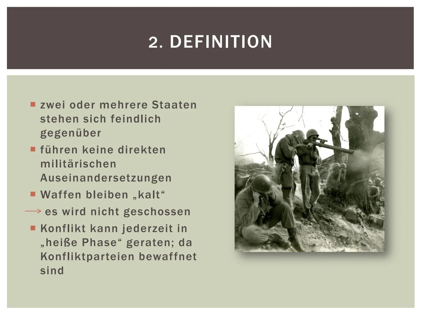 DER KALTE KRIEG
- Vanessa Siebert, 10c
>>weder Krieg
noch Frieden
zwischen dem
Ost- und dem
Westblock<< GLIEDERUNG
1. Allgemeine Fakten
2. D