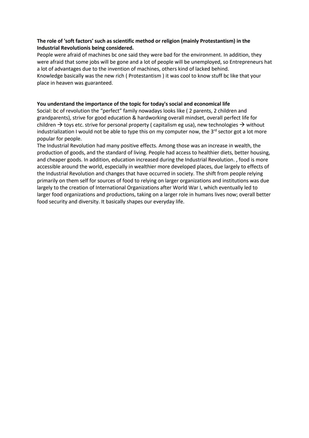 History Industrial Revolution
you know the characteristics of the Industrial Revolution.
Large need for factory workers under harsh circumst