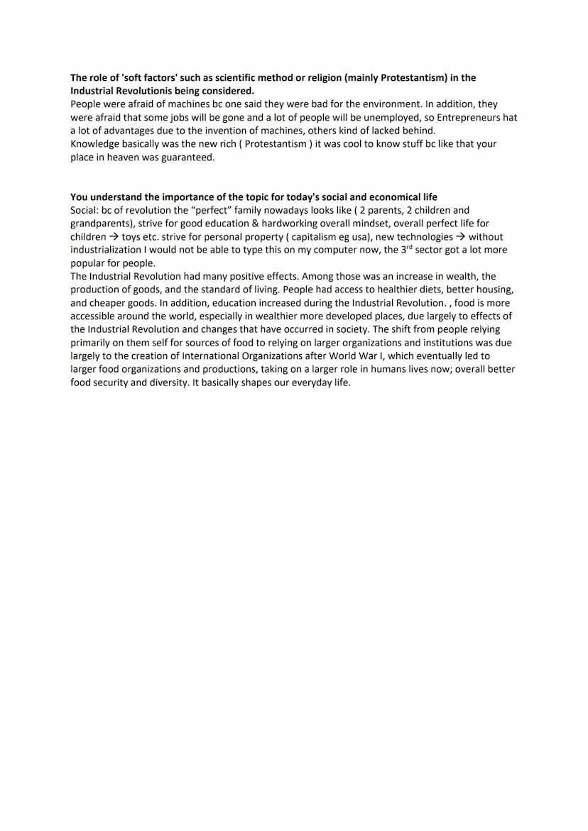 History Industrial Revolution
you know the characteristics of the Industrial Revolution.
Large need for factory workers under harsh circumst