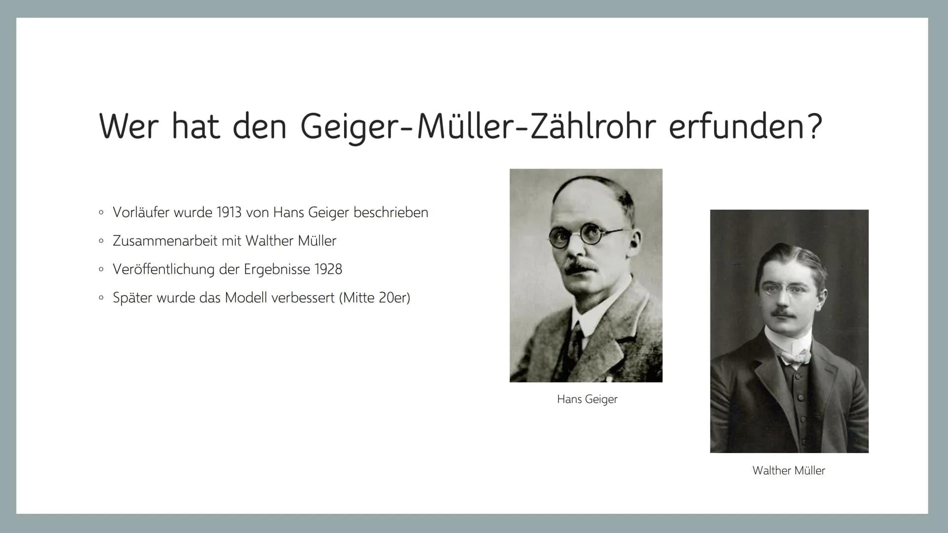 Geiger-Müller-Zählrohr
...
.. O
Allgemeine Information
Erklärung von Radioaktivität
Aufbau vom Geiger-Müller-Zählrohr
• Funktionsweise
• Unt