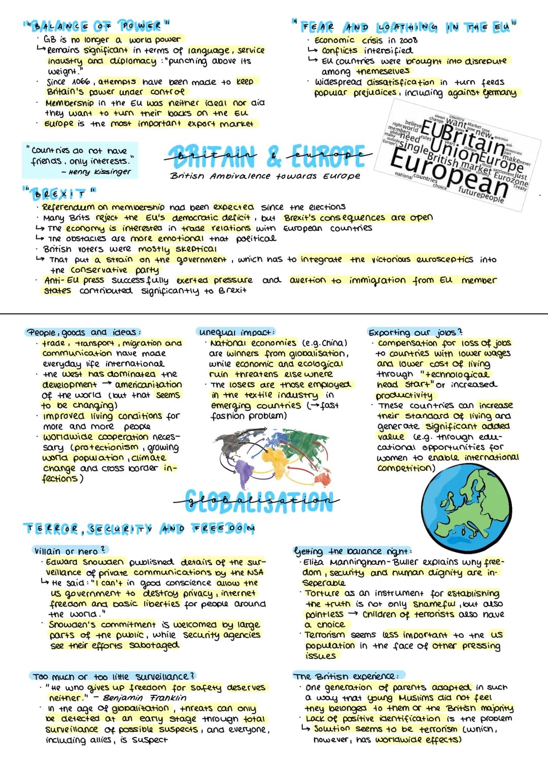 14 BALANCE OF POWER'
· GB is no longer a world power
Remains significant in terms of language, service
industry and diplomacy:"punching abov