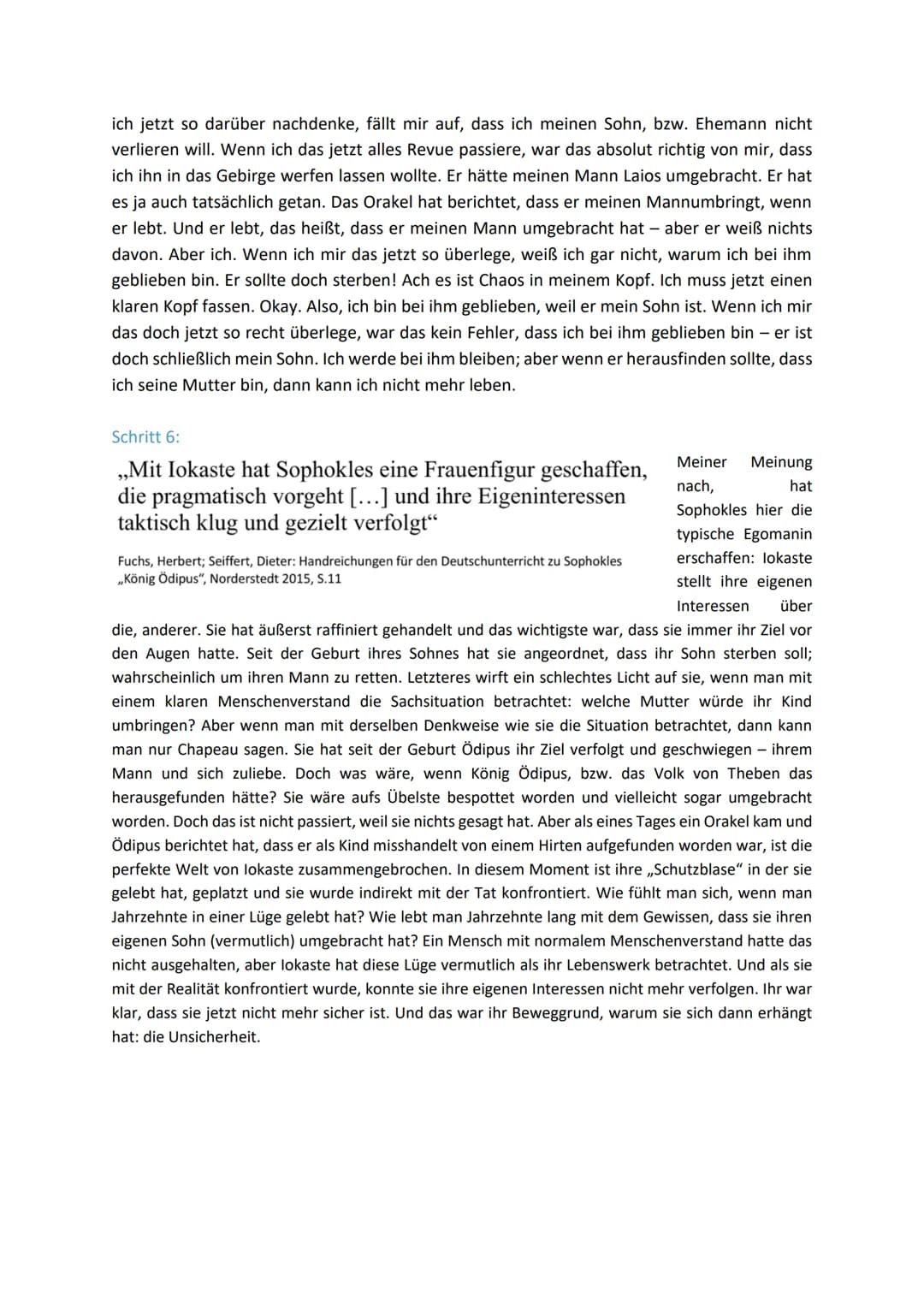 Rocco Alessi
LK Deutsch
Hr. Lutter-Mörsdorf
Schritt 1:
,,[...] der König steht nicht allein, er wird von der Gattin
umsorgt und geliebt."
Zi