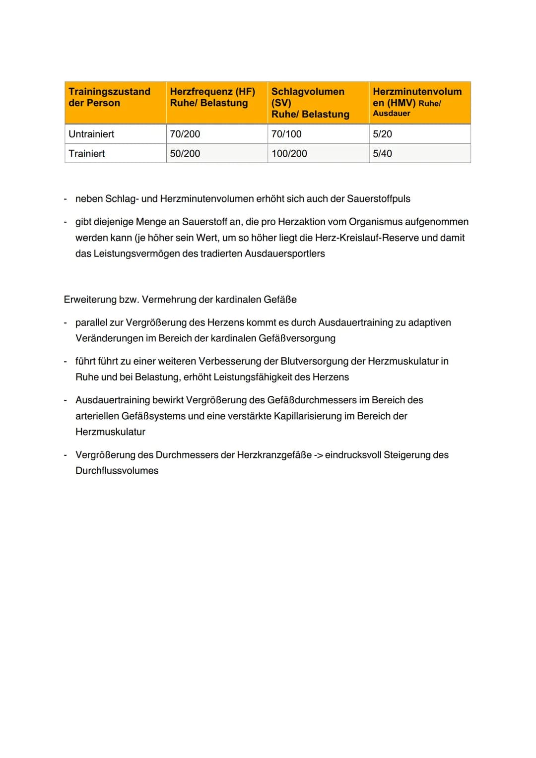Anpassung des Herzens an sportliche Belastung bzw. Entlastung
1. Anpassung an sportliche Belastung
Sauerstoff und Nährstoffbedarf steigt pro
