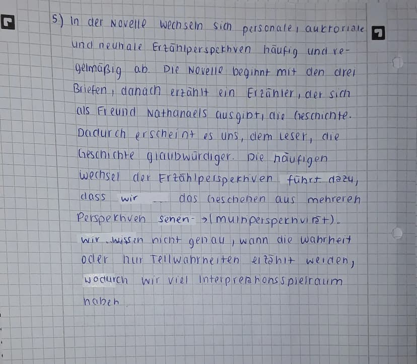 r
السلام
Textstelle
2. S.29 2.35
S323
Das Exibilem is co im Bandmann:
Ereahlverhalten
->>
5.02.2021
1. 528.24 Auktorialer Erzähler:
• Es wir
