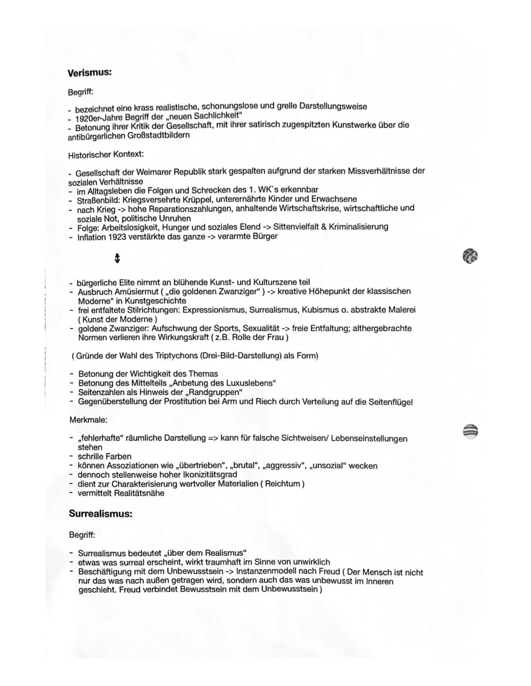 Verismus:
Begriff:
- bezeichnet eine krass realistische, schonungslose und grelle Darstellungsweise
1920er-Jahre Begriff der neuen Sachlichk