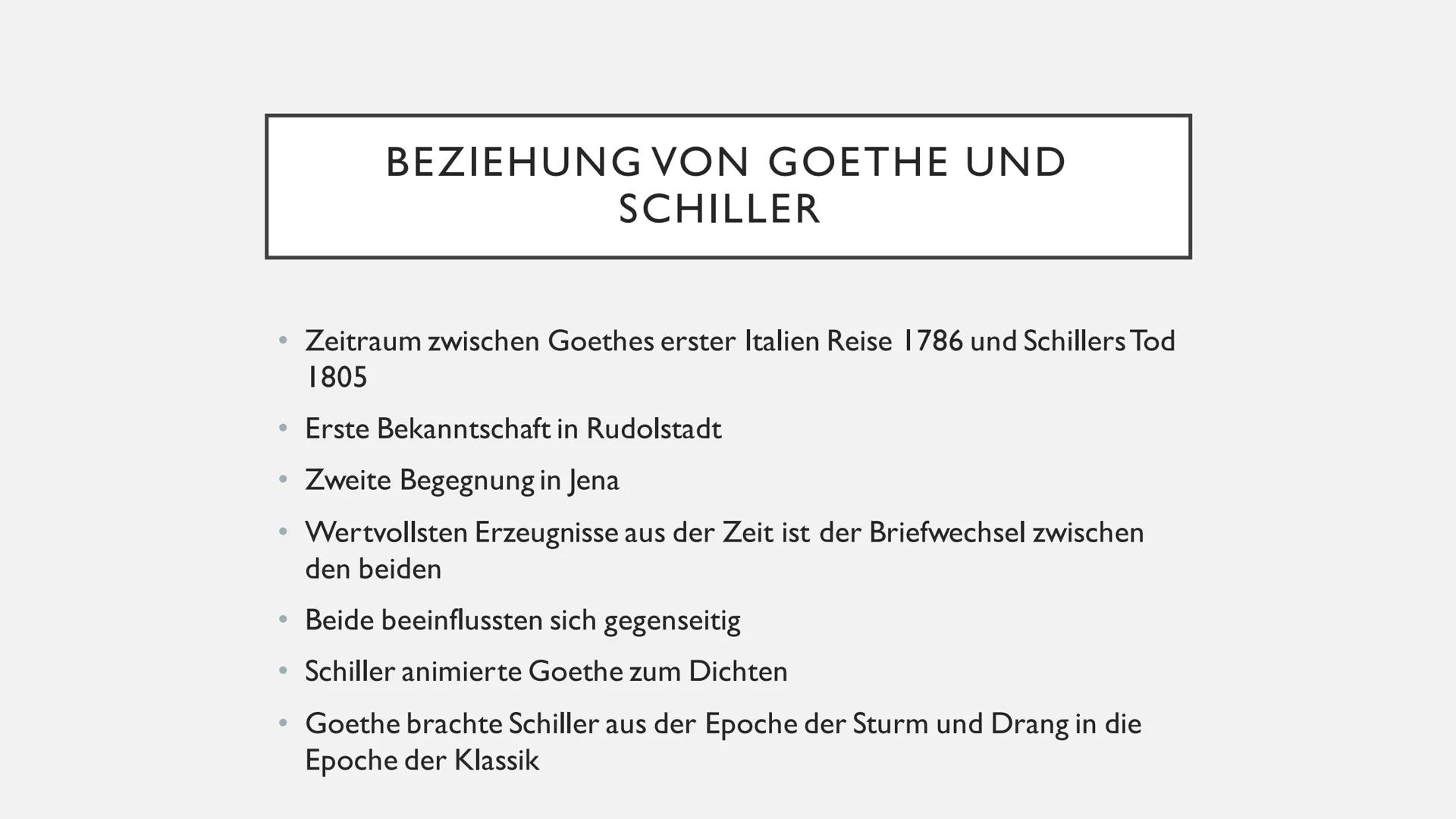 WEIMARER KLASSIK (CA. 1786-
1805/ 1832)
Louisa Spiegel Klassik
Was fällt euch ein ? "EDEL SEI DER MENSCH, HILFREICH
UND GUT."
Johann Wolfgan