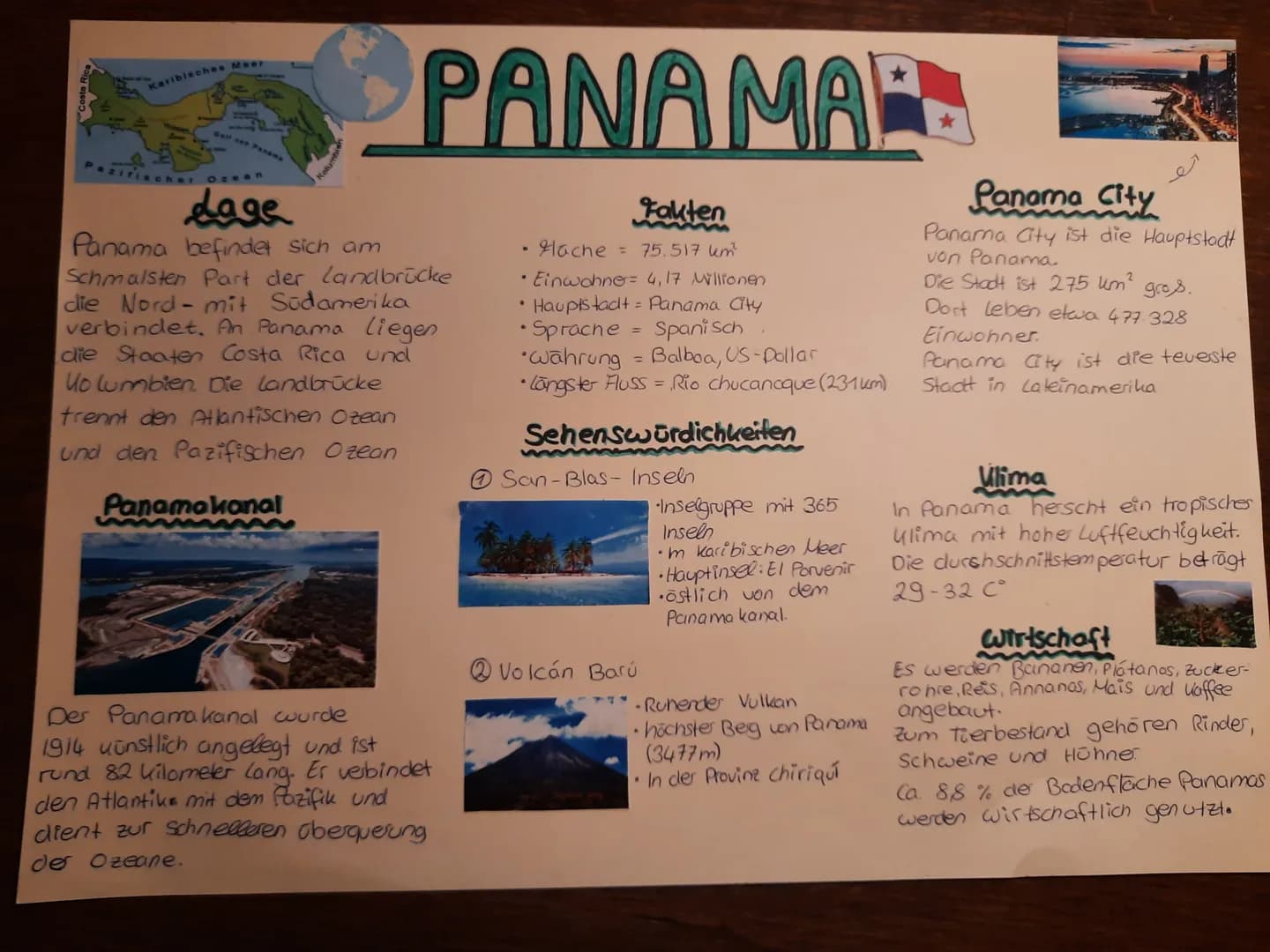 Karibisches Meer
zifischer Ozean
PANAMAR
dage
Panama befindet sich am
Schmalsten Part der Landbrücke
die Nord- mit Südamerika
verbindet. An 