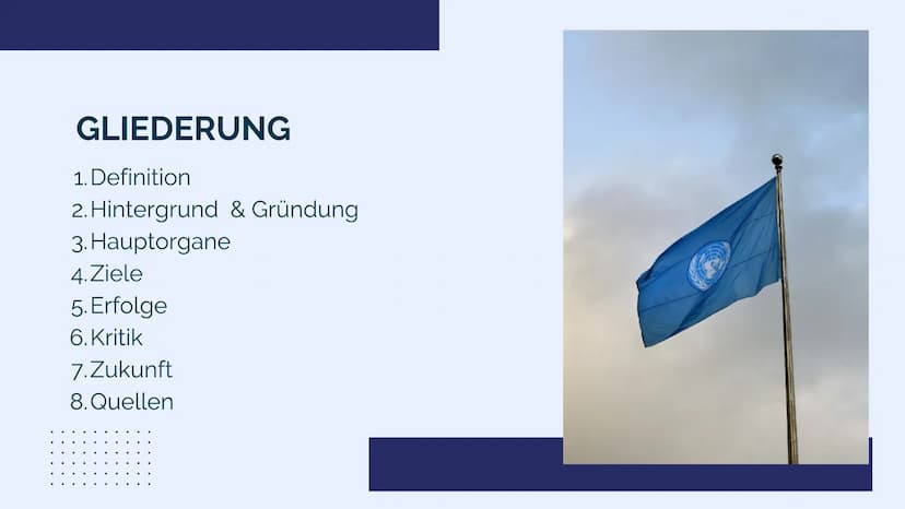 
<p>Die Vereinten Nationen (VN) oder auch United Nations (UNO) genannt, sind das wichtigste Forum internationaler Beziehungen, das im Rahmen