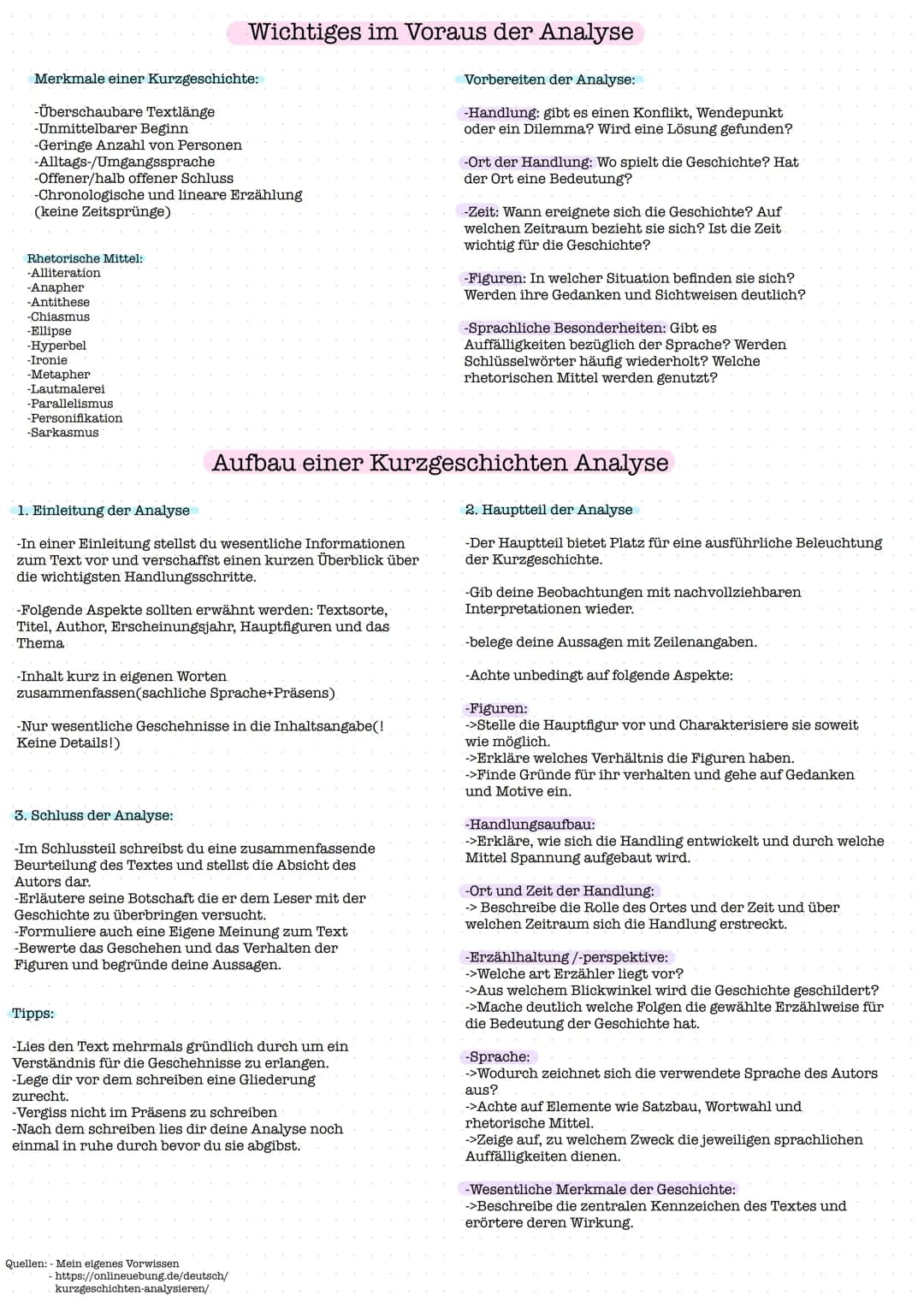 Merkmale einer Kurzgeschichte:
-Überschaubare Textlänge
-Unmittelbarer Beginn
-Geringe Anzahl von Personen
-Alltags-/Umgangssprache
-Offener