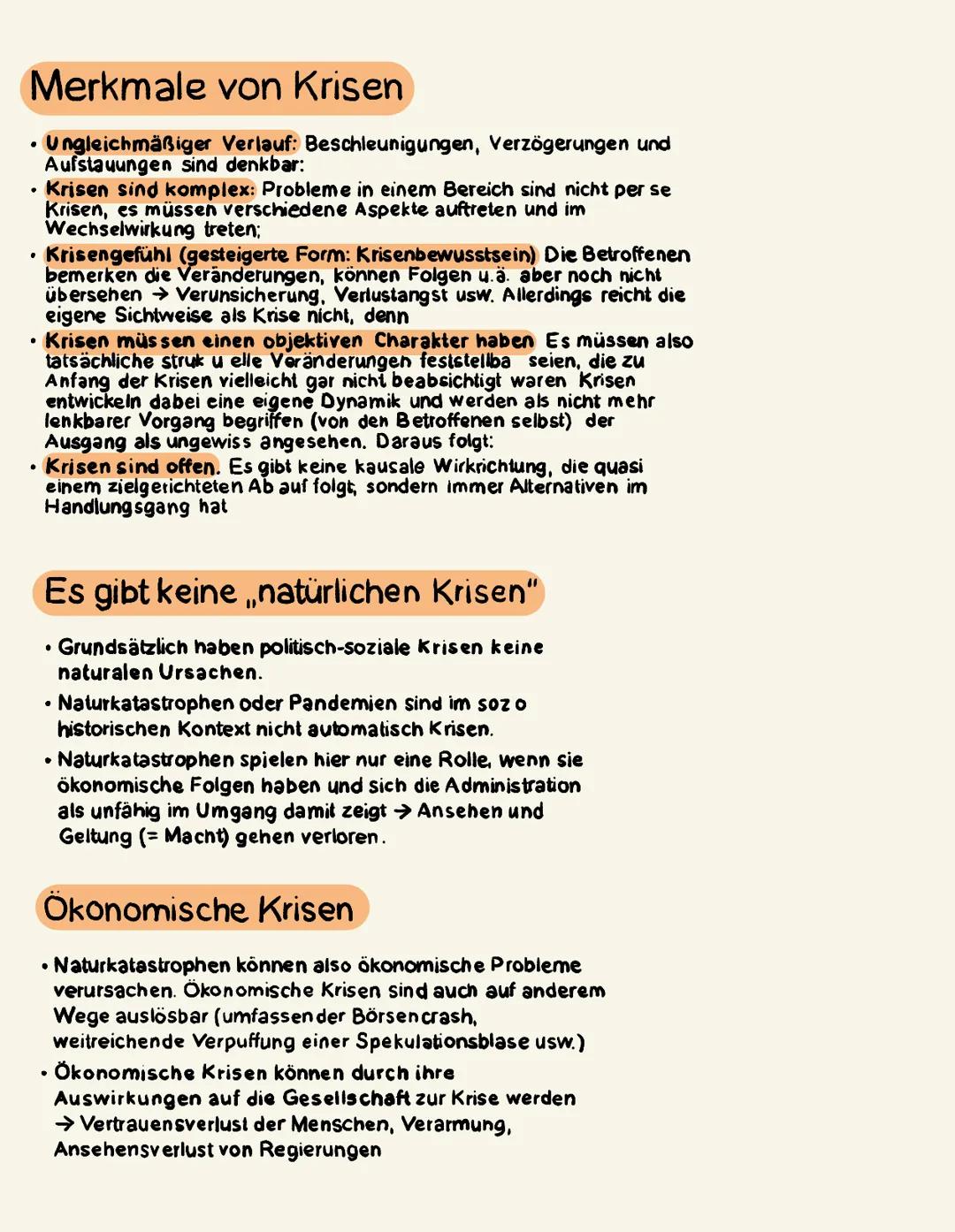 Soziale Krisen
Soziale Krisen beziehen sich auf die Gesellschaft und
umfassen verschiedenste Aspekte:
demographische Krisen,
• Überbevölkeru