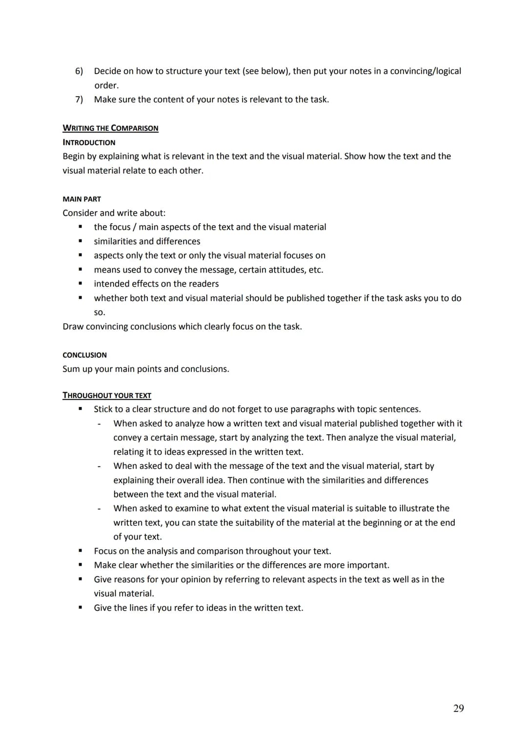 4
Comparing and contrasting texts
4.1 Relating visual material to written texts
4.1.1 Criteria for relating visual material to written texts