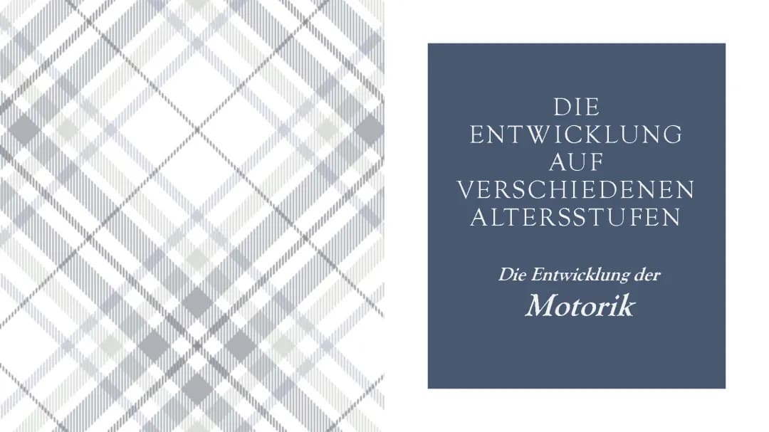 Enwicklungspsychologie Motorik
