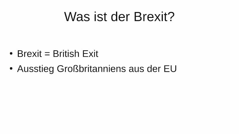 Brexit Großbritannien
- Was ist der Brexit
- Warum wollen die Briten aussteigen?
- Abstimmung
- Folgen vom Brexit
- Austrittsabkommen
- 01.0