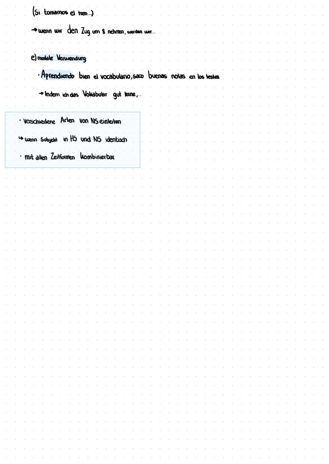 Alles über Oraciones Subordinadas und Abkürzungen in Deutsch