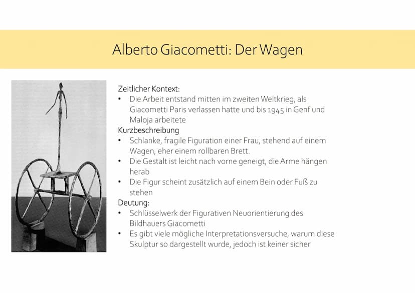 Alberto Giacometti: Der Wagen
Max Ernst: Capricorn Alberto Giacometti: Der Wagen
Titel:
Jahr:
●
1950
Technik:
Der Wagen
Die Frau auf dem Wag
