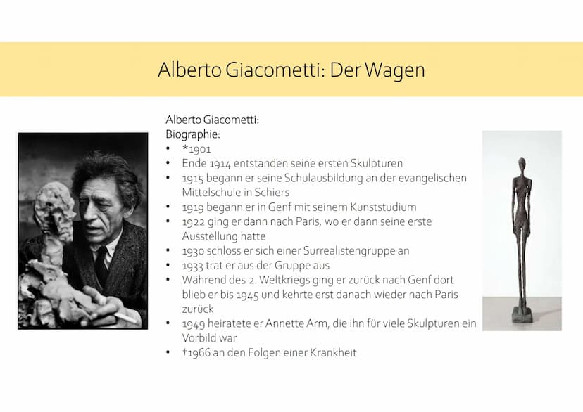 Alberto Giacometti: Der Wagen
Max Ernst: Capricorn Alberto Giacometti: Der Wagen
Titel:
Jahr:
●
1950
Technik:
Der Wagen
Die Frau auf dem Wag