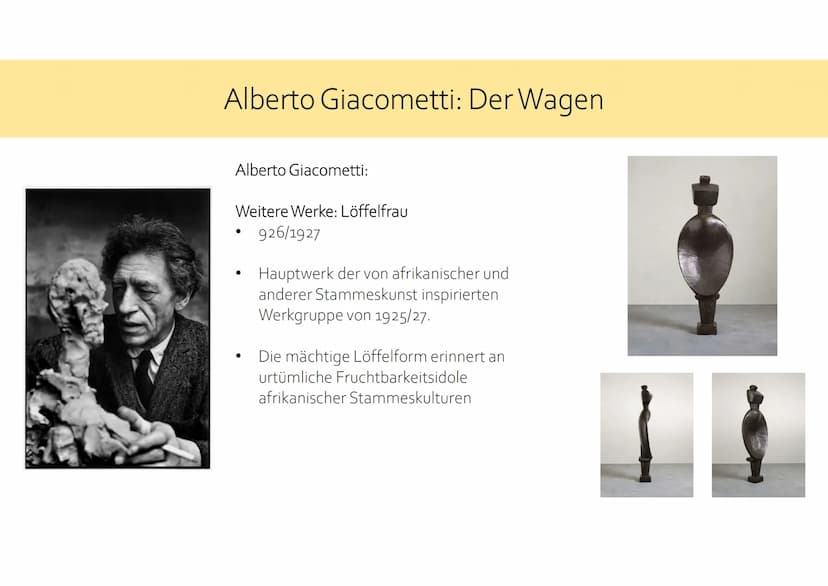 Alberto Giacometti: Der Wagen
Max Ernst: Capricorn Alberto Giacometti: Der Wagen
Titel:
Jahr:
●
1950
Technik:
Der Wagen
Die Frau auf dem Wag