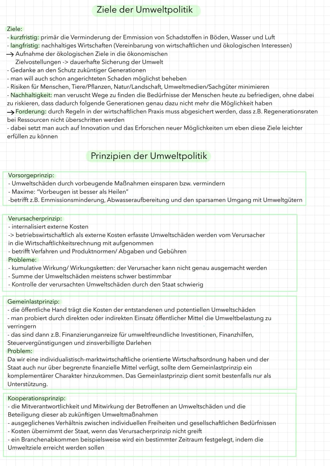 Ökonomie vs. Ökologie
1. Instrumente der Umweltpolitik
1.1 Internalisierung durch das Umwelthaftungsrecht
1.2 Steuern und Abgaben
2. Ziele u