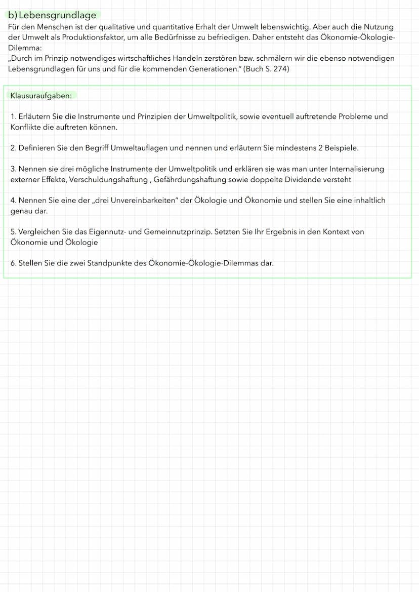 Ökonomie vs. Ökologie
1. Instrumente der Umweltpolitik
1.1 Internalisierung durch das Umwelthaftungsrecht
1.2 Steuern und Abgaben
2. Ziele u