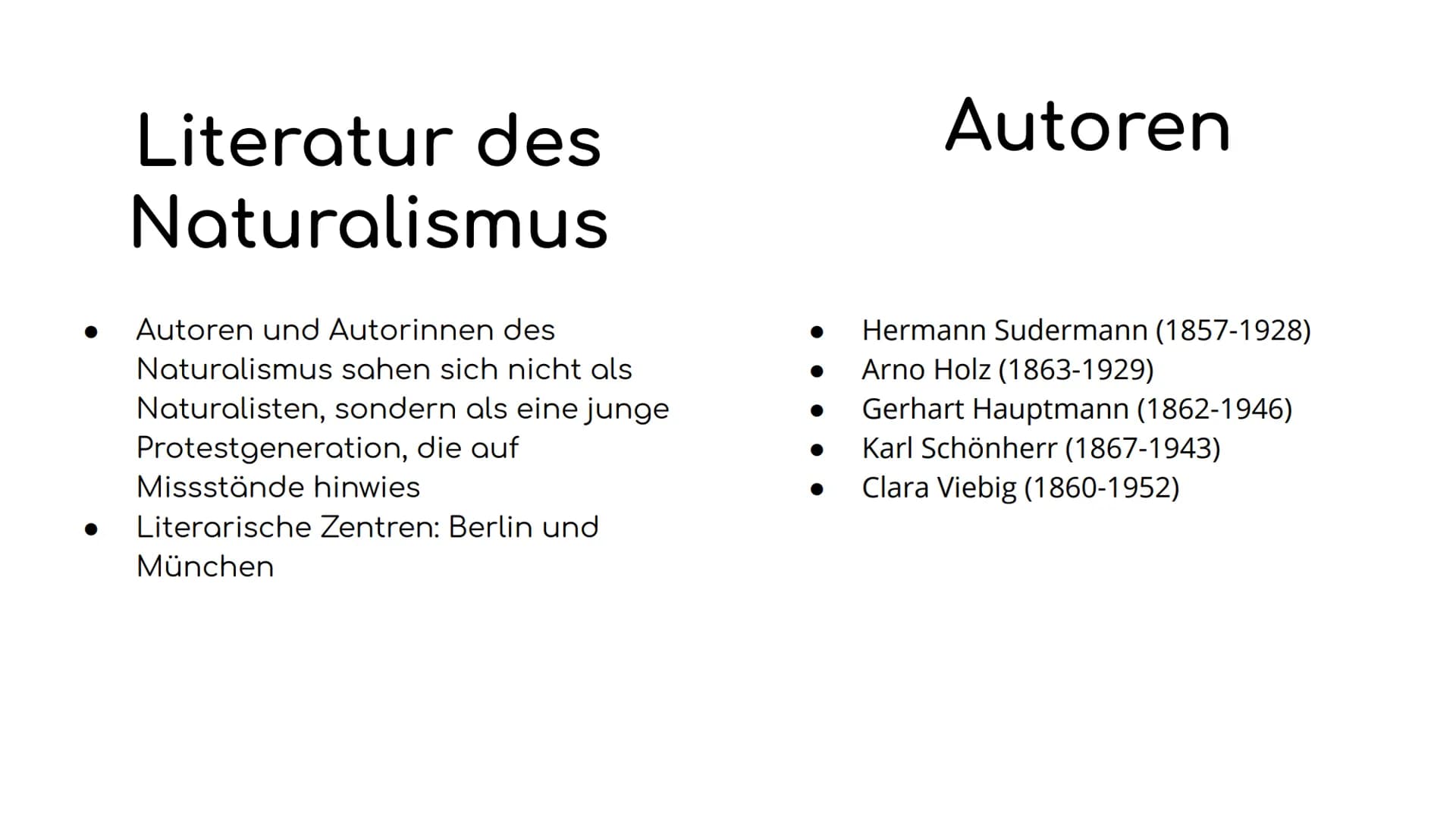 Naturalismus Definition
• Allgemeines
Wie hat sich die Epoche
entwickelt?
• Zeitgeschichtliche
Einordnung
Historischer Hintergrund
Literatur