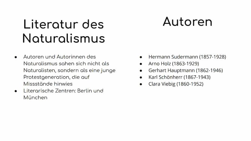 Naturalismus Definition
• Allgemeines
Wie hat sich die Epoche
entwickelt?
• Zeitgeschichtliche
Einordnung
Historischer Hintergrund
Literatur