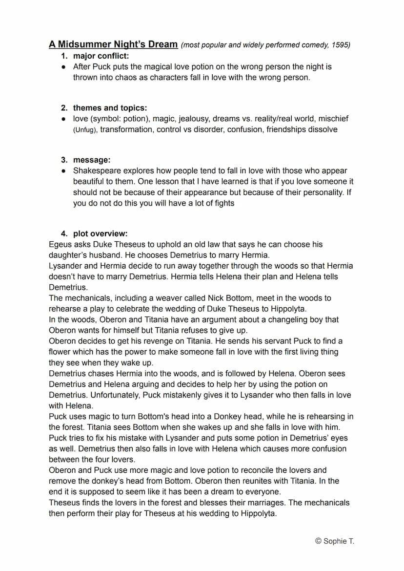 Englisch Abi SH 2021 - Lernzettel
Q1.1 - art and literature:
● Shakespeare (Zeitalter, Motive etc. + A Midsummer Night's Dream (comedy))
● I