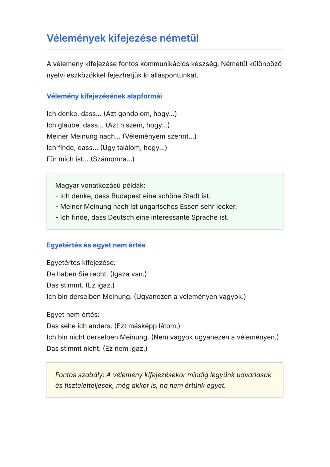 Német kommunikáció:
kérdések, válaszok és
vélemények
Német nyelvű kommunikációs helyzetek és nyelvtani szerkezetek
Német • Grade 8 • Hungary