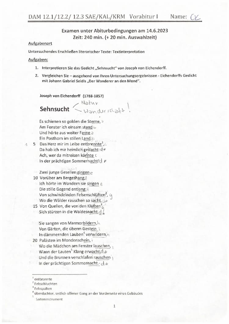 Know Vorabiklausur Gedichtvergleich, 14 Punkte thumbnail