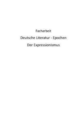 Know Facharbeit zur Literaturepoche Expressionismus  thumbnail