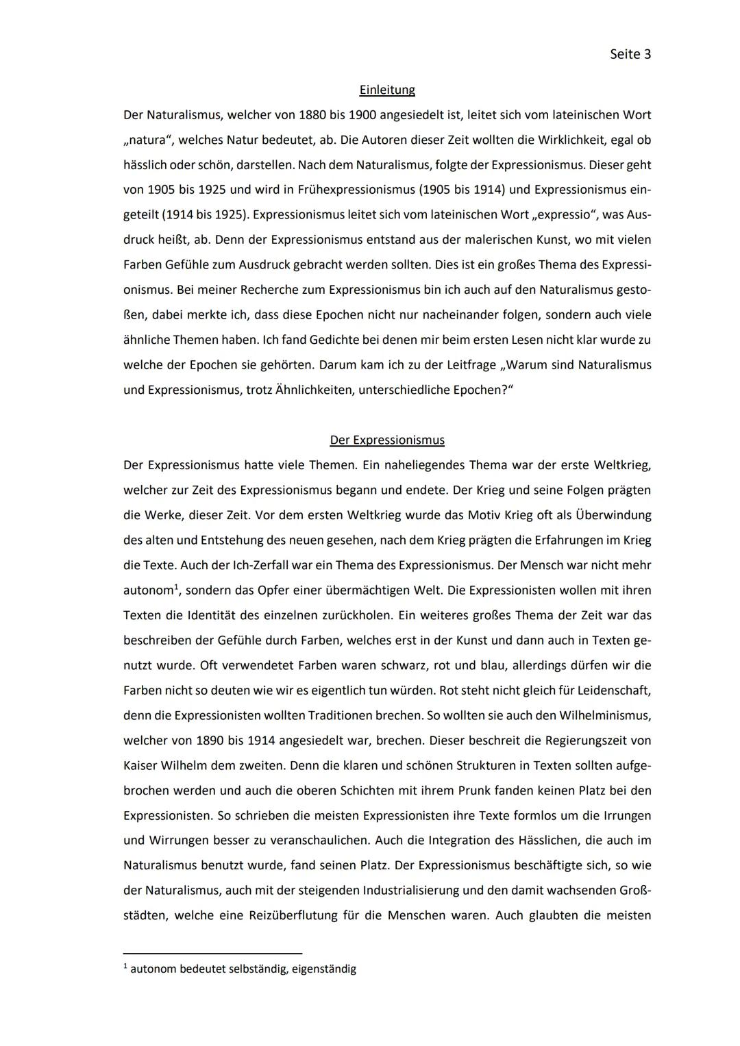 Facharbeit
Deutsche Literatur - Epochen
Der Expressionismus 1
2.1
2 MERKMALE DES EXPRESSIONISMUS...
3
3.1
Inhaltsverzeichnis
EINLEITUNG.....