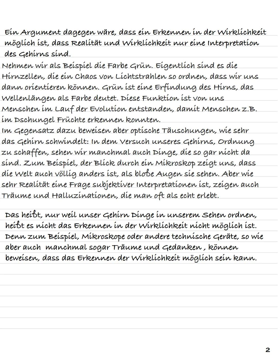NAJKER REALSMUS

In den letzten Wochen beschäftigten wir uns in dem 11.
Jahrgang im Fach Philosophie mit dem Thema naiver
Realismus. Dabei h
