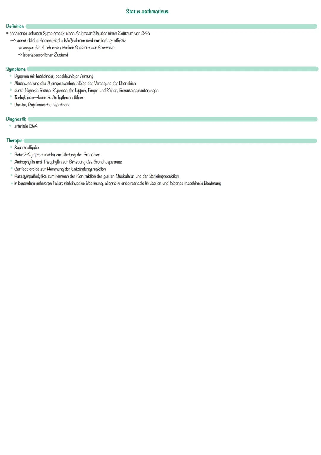 Definition Asthma Bronchiale
= chronische Entzündung der Atemwege (Bronchien)
-> zählt zu den häufigsten Volkskrankheiten in Deutschland
Prä