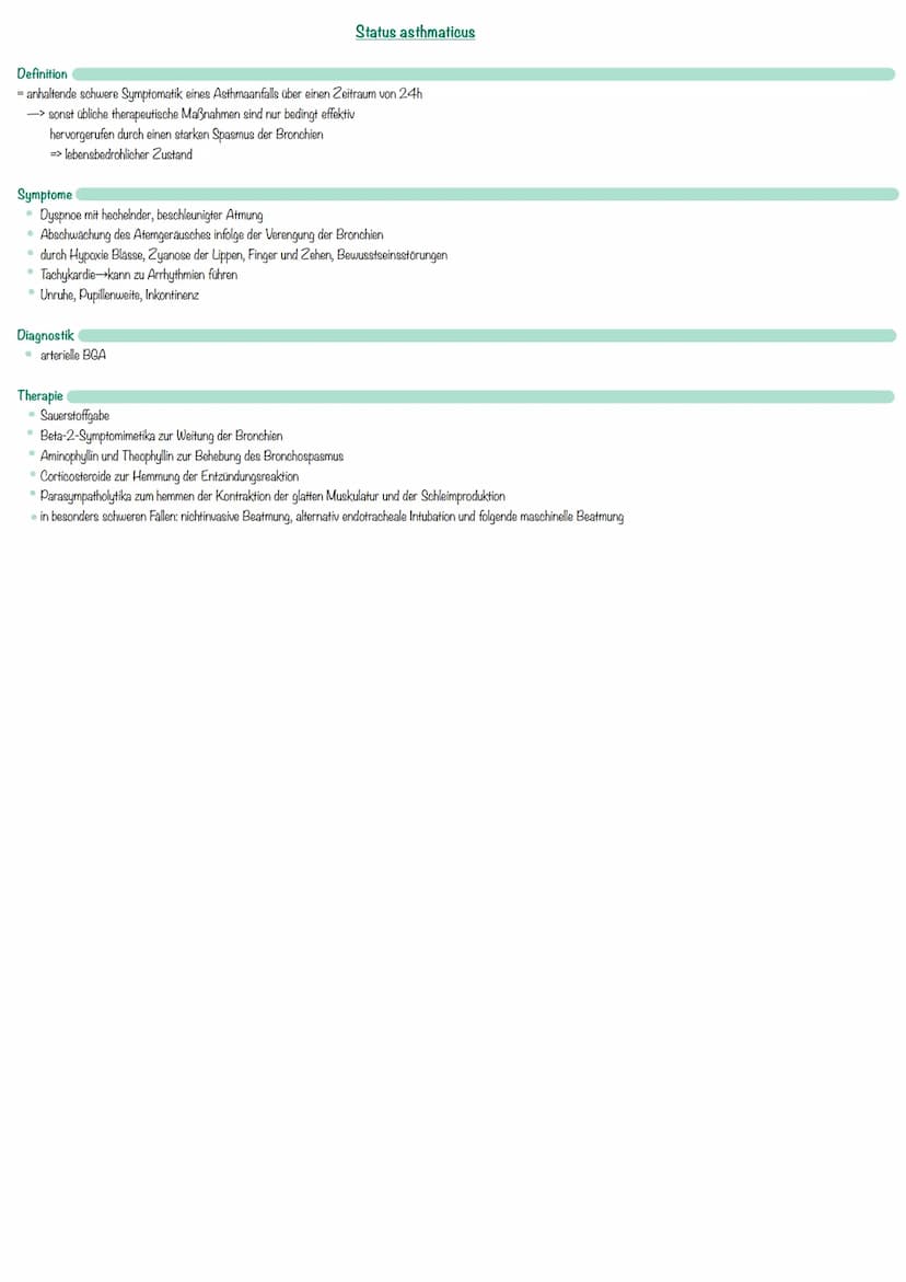 Definition Asthma Bronchiale
= chronische Entzündung der Atemwege (Bronchien)
-> zählt zu den häufigsten Volkskrankheiten in Deutschland
Prä