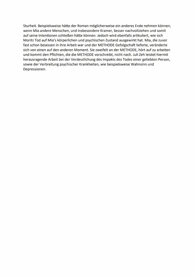 III. INTREPRETIEREN/ANALYSIEREN
Schreibe Analyse der folgenden Textstelle: Seite 130 ,,Mia..." bis Seite 132,...ausfallen
mochte"
Der Zukunf